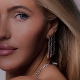 De Ava Tennis oorbellen – silver plated