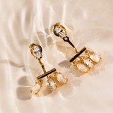 De Lina Maansteen studs  – gold plated