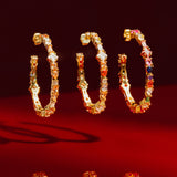 De Adriana Blush oorringen - gold plated