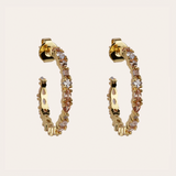 De mini Adriana champagne oorringen - gold plated