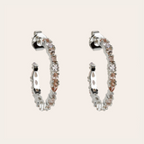 De Mini Adriana champagne oorringen - silver plated