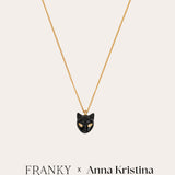 De Black Cat ketting - gold plated
