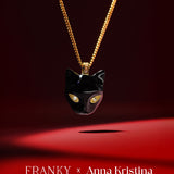 De Black Cat ketting - gold plated