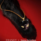 De Black Cat ketting - gold plated