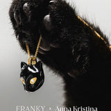 De Black Cat ketting - gold plated