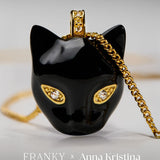 De Black Cat ketting - gold plated