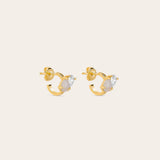 De Ayla Maansteen studs  – gold plated