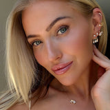 De Lina Maansteen studs  – gold plated