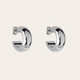 De Chunky oorringen - silver plated