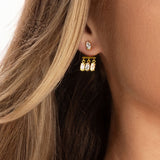 De Lina Maansteen studs  – gold plated