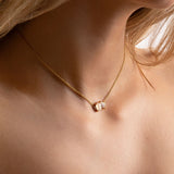 De Naia Maansteen ketting  – gold plated